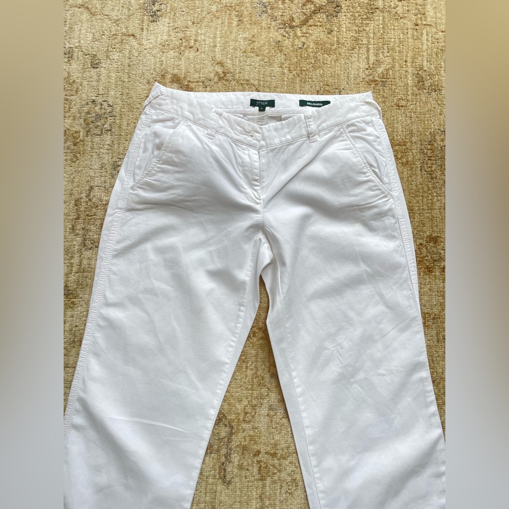 J. Crew Belmarin White Cotton Pants - Picture 4 of 14